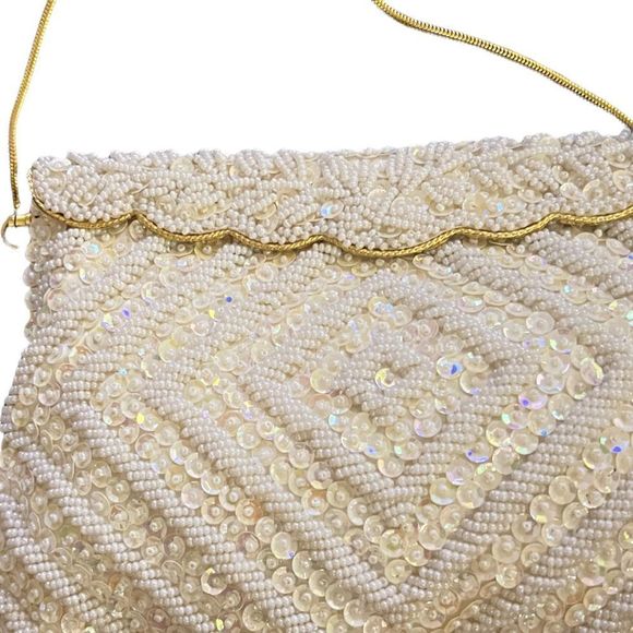 Vintage 1950s/60s Ganson of California “Made in Hong Kong” Beaded Clutch - Picture 4 of 6